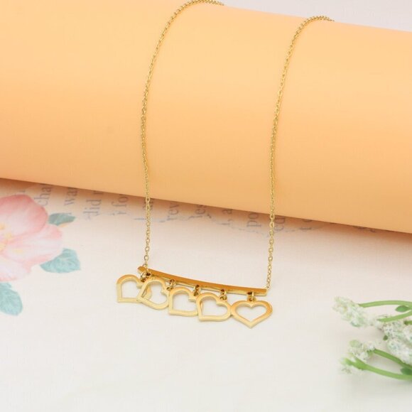 Yellow Gold Heart Charm Necklace with Adjustable Chain, XPNL0356 - Picture 6 of 11